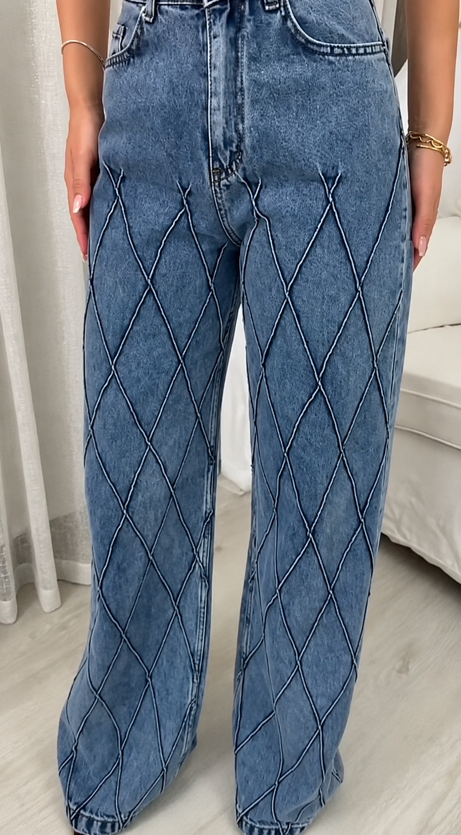 Diamond Wide Leg farmerke