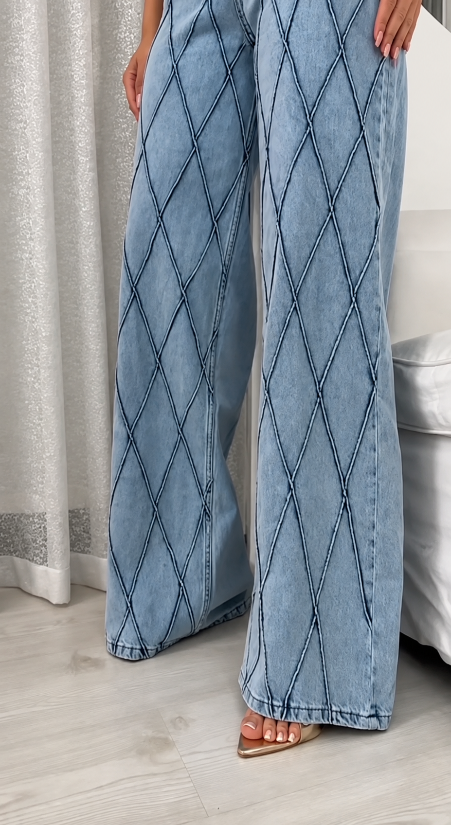 Diamond Wide Leg farmerke