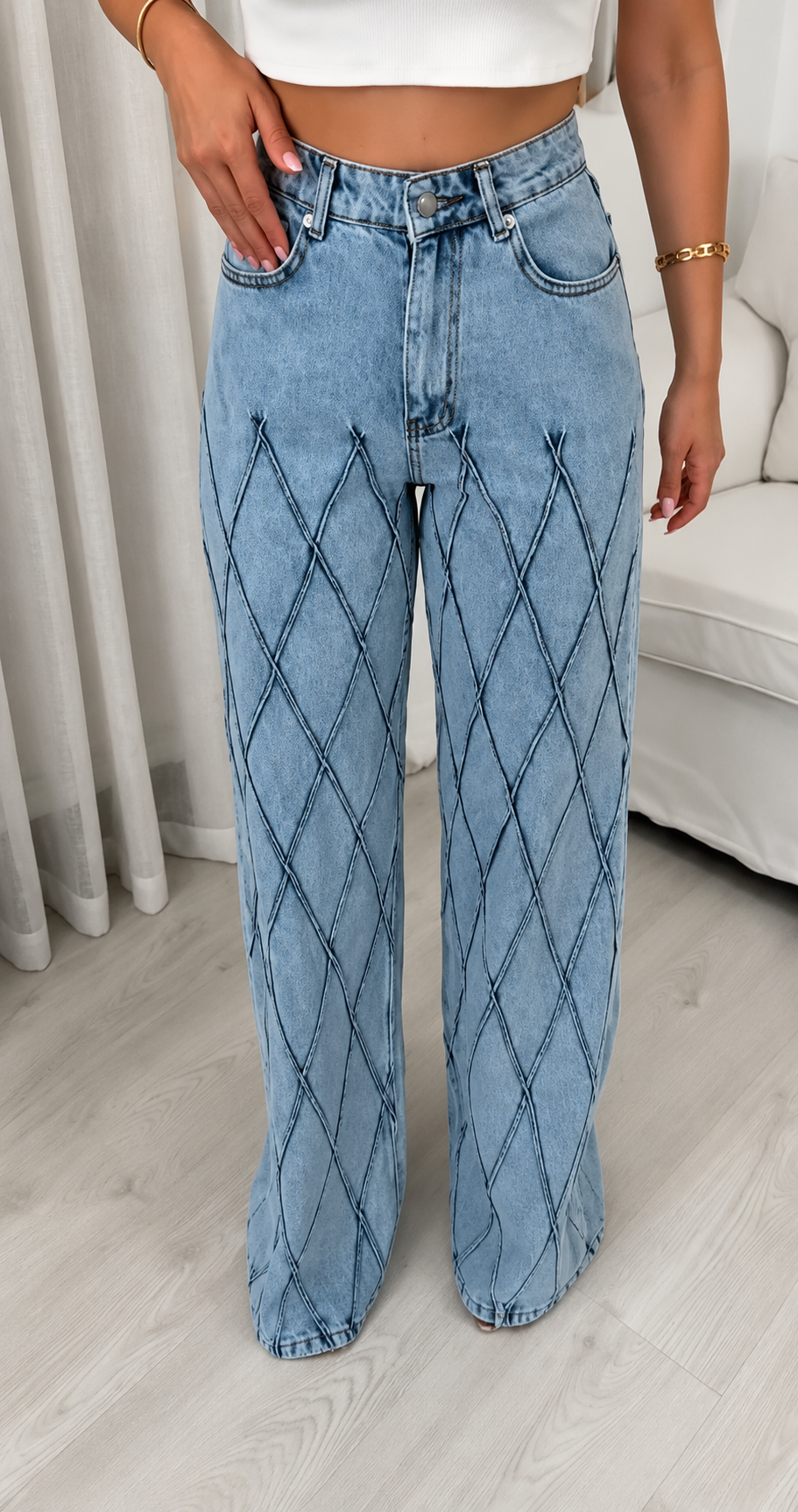 Diamond Wide Leg farmerke